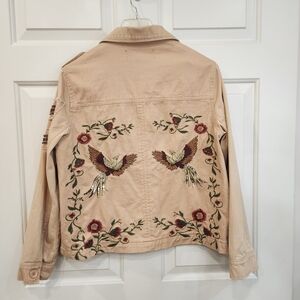 Colleen Lopez Embroidered Tan Jean Jacket